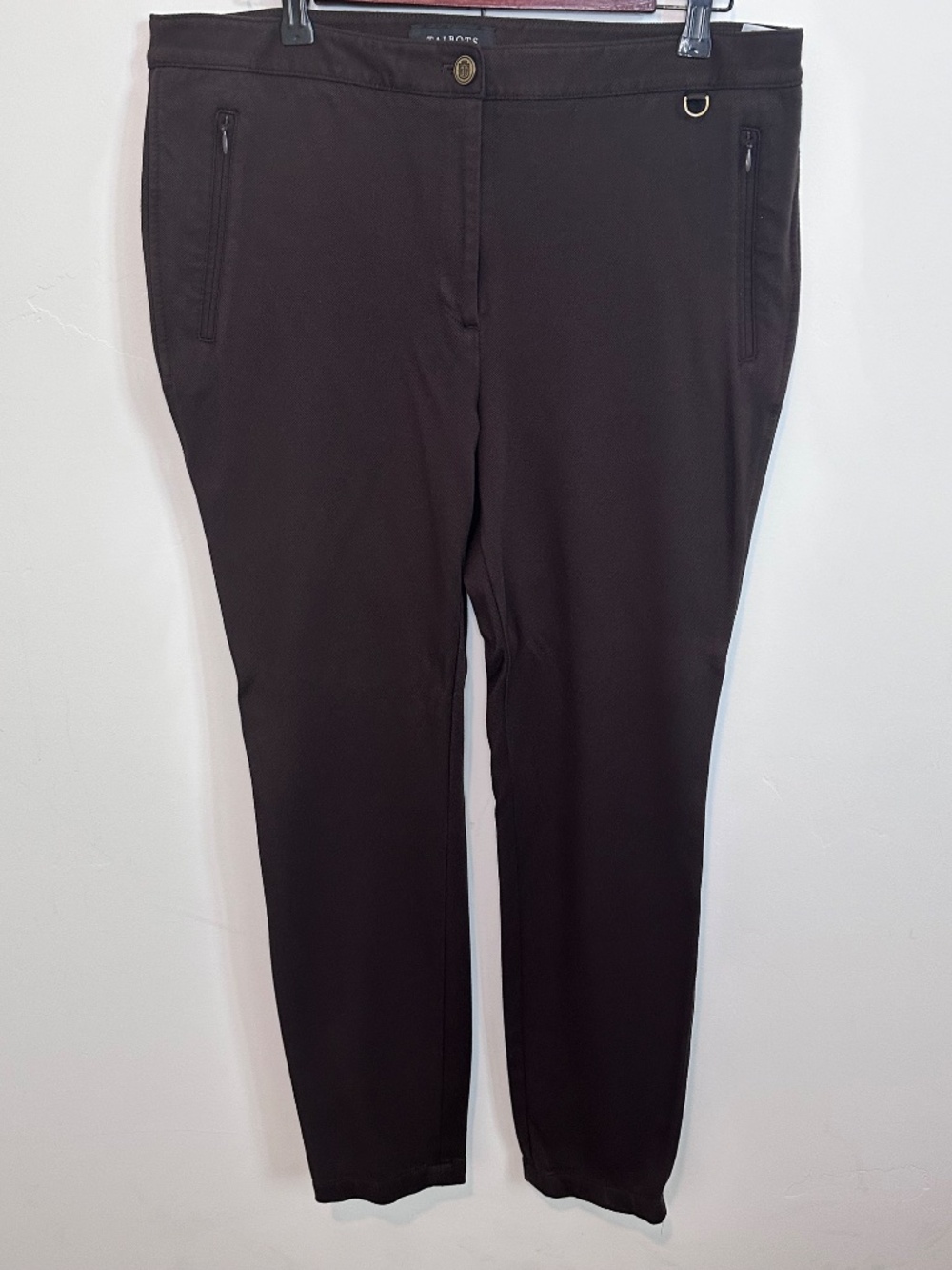 Talbots Dalton Riding Pant Skinny Ankle Chocolate Brown Size 12